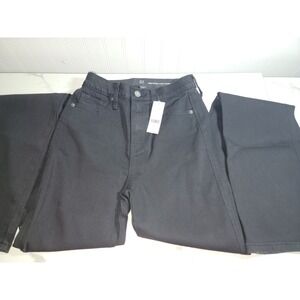 New York & Company High Waist Curvy Barely Boot Denim Jeans Womens 2 Tall Black